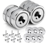 SENSEI Imanes Neodimio para Muebles (16x5 mm, 6 kg) - Cierre Magnético para Puertas - con Tornillos - Set de 6 con Arandelas