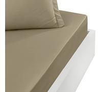 Sensei Maison - Sábana Bajera con Tapa (40 cm, percal, algodón, 80 x 200 cm), Color Gris