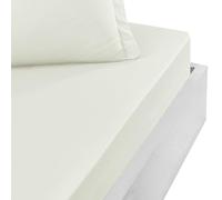 Sensei Maison - Sábana Bajera con Tapa (40 cm, percal, algodón, Suave, percal, 80 x 200 cm), Color Crudo