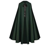 Sensenmann Capa para hombre, capa con capucha de Halloween, abrigo largo con cordones, rojo y negro, chaqueta renacentista, gótico, cosplay, traje medieval para Halloween