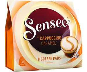 Senseo® CAPPUCCINO CARAMEL, armónico, color cafeína, 8 x 11,5 g, recibirás 1 paquete de 8 cápsulas