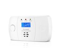 Sensereo Detector de monóxido de carbono, 10 años de vida útil con pilas AA reemplazables incluidas, alarma de monóxido de carbono para el hogar con pantalla LCD e indicador LED, alarma detector de