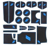 SENSHINE Accesorios para Dodge Charger 2015-2021 - Juego de 22 Alfombrillas para portavasos de Consola Central (Borde Azul)