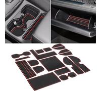 SENSHINE Accesorios para Honda CR-V CRV 2023, 2024, 2025, portavasos para Consola Central, Forro de Puerta, Antideslizante, Antipolvo, Interior Personalizado, Juego de 18 Piezas (Borde Rojo)