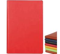 Senshuomy A5 Notebook,Hardback Note Book,2025 Diary,PU Leather Journal Notepad with 80 Gsm Lined Paper,Which Is Suitable for Office,School,Business Writing & Note Taking,200 Pages-Red