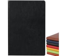 Senshuomy A5 Notebook,Hardback Note Book,2025 Diary,PU Leather Journal Notepad with 80 Gsm Lined Paper,Which Is Suitable for Office,School,Business Writing & Note Taking,200 Pages-Black