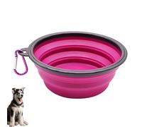 Senshuomy Tazón de agua plegable de viaje para perros, cuenco portátil de silicona para gatos y mascotas con mosquetón mejorado, borde moldeado de una sola pieza que no se cae ni se agrieta (1