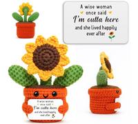 Sensi Blue Regalos de jubilación para mujeres 2026, divertido girasol de ganchillo hecho a mano, regalos para compañeros de trabajo, regalo de despedida para amigas, decoraciones de fiesta de divorcio