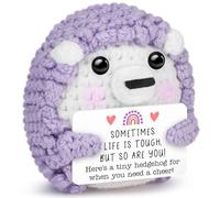 Sensi Blue Regalos Get Well Soon para amigos compañeros de trabajo, Life is Tough But So Are You, regalo inspirador, divertido erizo de ganchillo, pensando en ti, cuidado del cáncer, quimioterapia