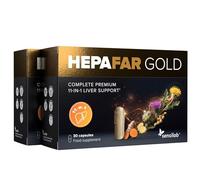 Sensilab Hepafar Gold con Cardo Mariano, Curcuma, Glutation, Colina, Alcachofa, Jengibre, Vitamina E y más - Detox Higado, 60 Cápsulas para 30 Días, Vegano y sin Gluten