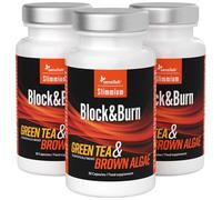 Sensilab Slimmium Block&Burn - Quemagrasas Potente para Adelgazar con Extracto de Te Verde y Algas Marrones - Rico en Yodo, Zinc y Piperina - 90 Cápsulas para 90 Días