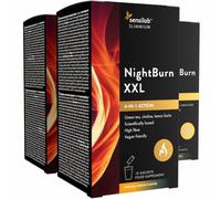 Sensilab Slimmium NightBurn XXL, Termogenico Alto en Fibra, 30 Sobres | Te verde, achicoria, colina, algarrobo, melissa, vitamina C y vitamina B6. Ayuda con ayuno intermitente y sueño. Vegano