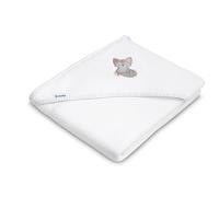 SENSILLO Albornoz con Capucha para bebé 100x100cm - Suave y Absorbente - 95% algodón, 5% poliéster - Absorbe la Humedad - Diseño con Encanto - Lobo Blanco