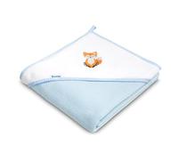 SENSILLO Albornoz con Capucha para bebé 100x100cm - Suave y Absorbente - 95% algodón, 5% poliéster - Absorbe la Humedad - Diseño con Encanto - Blue Fox