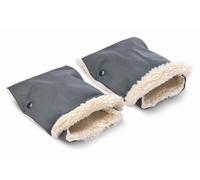 SENSILLO Manguito/Guante impermeable para cochecito - Calor y protección para las manos - Imitación de piel de oveja - Manopla para una o dos manos - Stabilité grâce aux boutons-pression - Grafito