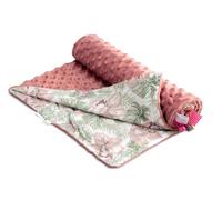 SENSILLO - Nido Bebé 75x100, Manta Infantil Minky, Idea Regalo bebé, Confort y Seguridad Desde los Primeros días de Vida - 100% algodón + Minky - Muy Resistentes - Rosa Retro - Palmeras