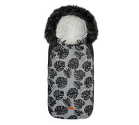 SENSILLO - Saco de Invierno para Silla de Paseo - Saco para Silla de Paseo y Trineo - Cierre con Cremallera, Cordón de Ajuste, Piel sintética, Tejido Exterior Repelente al Agua - 100x45 cm - Monstera