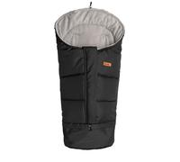 SENSILLO - Saco de Invierno para Silla de Paseo - Saco para Silla de Paseo y Trineo - Cierre de Cremallera, Tejido Exterior no Tejido e hidrófugo - Longitud Ajustable 100-80cm - Negro/Gris