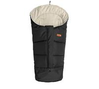 SENSILLO - Saco de Invierno para Silla de Paseo - Saco para Silla de Paseo y Trineo - Cierre de Cremallera, Tejido Exterior no Tejido e hidrófugo - Longitud Ajustable 100-80cm - Negro/Beige