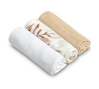 SENSILLO - Set de Pañales de Muselina - Pañales Cuadrados de Muselina - Pañales para Bebé, Niño y Niña - Set de 3 - Sacs à Nanger Bébé Remboursement - Couches Coton - 70x80 cm - Beige