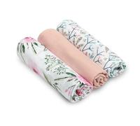 SENSILLO - Set de Pañales de Muselina - Pañales Cuadrados de Muselina - Pañales para Bebé, Niño y Niña - Set de 3 - Sacs à Nanger Bébé Remboursement - Couches Coton - 70x80 cm - Rosa