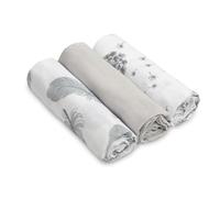 SENSILLO - Set de Pañales de Muselina - Pañales Cuadrados de Muselina - Pañales para Bebé, Niño y Niña - Set de 3 - Sacs à Nanger Bébé Remboursement - Couches Coton - 70x80 cm - Gris