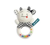 SENSILLO - Sonajero Bebé, Juguete de Peluche Bebé con Sonajero - Juguete de Motricidad para el Aprendizaje Lúdico - Anillo Mordedor, Juguete de Peluche, para Niños y Bebés Desde el Nacimiento - Vaca