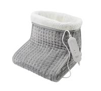 Sensio Spa - Calentador de pies cálido y acogedor, gris, calefacción eléctrica para pies fríos, 4 ajustes de temperatura, forro polar de peluche suave, calentamiento rápido, lavable, protección contra