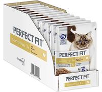 Sensitive 1+ - Alimentos para Gatos sensibles a Partir de 1 año - Pollo en Salsa - Sin Trigo ni Soja - Apoya la digestión - Alimentos para Gatos - Bolsas de porciones (12 x 85 g)