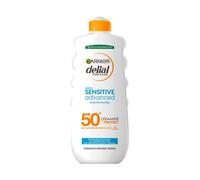 Garnier, Delial Ambre Solaire, Sensitive Advanced Leche Hipoalergénica SPF50+, para Piel Sensible, con Protección de Ceramida, Rápida Absorción y No Grasa, 400ml