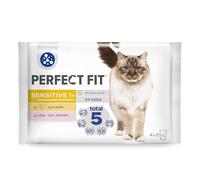 Sensitive 1+ - Bolsas de frescura para gatos Adultos esterilizados - Satisface Las Necesidades específicas de un Gato esterilizado - Rico en Pollo y salmón - 52 Bolsas de 85 g