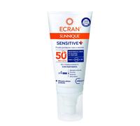 Ecran Sunnique Sensitive - Fluido Protector Facial para Cara y Escote FPS +50 | Fórmula con Pantenol, Resistente al Agua, sin Perfume ni Alcohol para Pieles Sensibles | 50ml