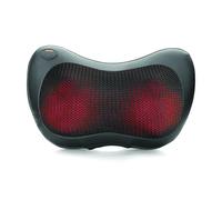 SENSLY - SB84166 Cojín Masajeador Shiatsu Relajación y Descanso - Sistema Rotativo Calor Infrarrojo - Correa Elástica Adaptador Incluido - Dimensiones 30,5 x 10 x 18,5 cm - Color Negro