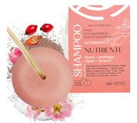 Senso Naturale Champu Sólido Nutritivo Reparador Para Cabello Dañado Seco y Puntas Abiertas, Rosa Mosqueta, Arcilla Rosa, Ylang Ylang, 100% Natural, Orgánico, Vegano pH 4.5-5.5