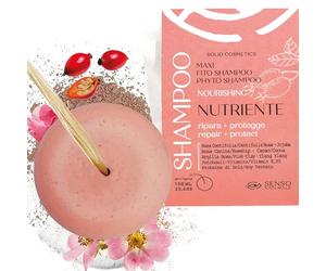 Senso Naturale Champu Sólido Nutritivo Reparador Para Cabello Dañado Seco y Puntas Abiertas, Rosa Mosqueta, Arcilla Rosa, Ylang Ylang, 100% Natural, Orgánico, Vegano pH 4.5-5.5 (1)