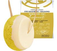 Senso Naturale Champu y Acondicionador Sólido Iluminador Aclarante Para Cabello Opaco, Aclara con Reflejos Dorados, Manzanilla, Cúrcuma y Limón, 100% Natural, Bio y Vegano pH 4.5-5.5 (2 en 1)