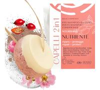 Senso Naturale Champu Y Acondicionador Sólido Nutritivo Reparador Para Cabello Dañado Seco y Puntas Abiertas, Rosa Mosqueta, Arcilla Rosa, Ylang Ylang, 100% Natural, Bio y Vegano pH 4.5-5.5 (2 en 1)