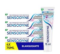 Sensodyne Blanqueante Suave Menta, Pasta Dentífrica para Dientes Sensibles, Pack de 4 x 75 ml
