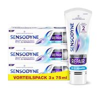 Sensodyne Clinical REPAIR, pasta de dientes para dientes sensibles con 5% NovaMin, para un alivio duradero, 3 x 75 ml