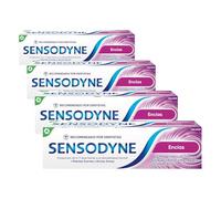 Sensodyne Encías Pasta de Dientes Con Flúor, Alivio Para Dientes Sensibles, Protección Duradera Frente a la Sensibilidad Dental, 75 ml (Paquete de 4)