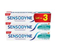Sensodyne Pasta de dientes Gel de frescura intensiva, para dientes sensibles, sensibilidad dental, fuerza de espuma reforzada, juego de 3 x 75 ml