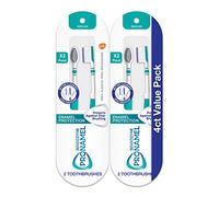 Sensodyne Pronamel Cepillo de dientes mediano, proporciona protección contra el esmalte dental y limpia mejor con menos presión, 4 unidades