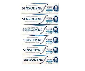 Sensodyne Repair* & Protect, pasta de dientes diaria con flúor, para dientes sensibles al dolor, 6 unidades (6 x 75 ml)