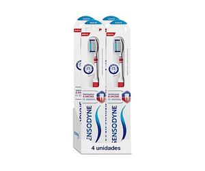 Sensodyne Sensibilidad & Encías Cepillo de Dientes Suave Para la Sensibilidad Dental, Pack 4 Unidades, Blanco