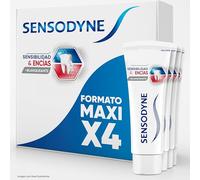Sensodyne Sensibilidad y Encías Pasta de Dientes Blanqueante, Alivio Para Dientes Sensibles y Mejora de la Salud de las Encías, Pack 4x75 ml