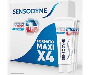 Sensodyne Sensibilidad y Encías Pasta Dental Con Flúor, Pack 4x75 ml | Pasta dientes sensibilidad y encías, doble acción con flúor, uso diario, sabor fresco, pack ahorro 4x75 ml