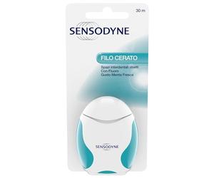 Sensodyne wire-waxed hilo dental menta sabor, fresco, 12 m