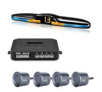 sensor aparcamiento coche Sistemas Sensores Estacionamiento Kit Pantalla Monitor Parktronic Retroiluminado Asistente Detector Marcha Atrás Sensores Estacionamiento(Gray)
