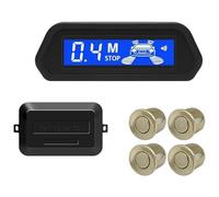 Sensor Aparcamiento con Radar Marcha Atrás Trasero Coche Monitor Parktronic Pantalla Retroiluminada 4 Detectores Aparcamiento Sistema Radar(Champagne Gold)