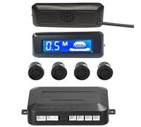 Sensor Aparcamiento Radar Marcha Atrás Coche Sensor Aparcamiento Automático Parktronic LCD Coche Zumbador Advertencia 4 Sensores Aparcamiento Sensor Aparcamiento Radar Marcha Atrás(Black)